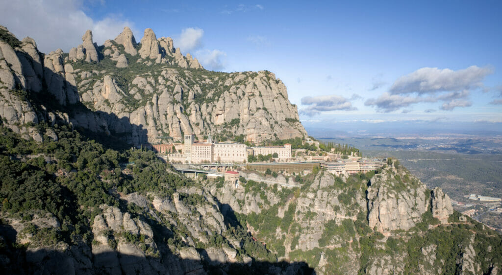 the Montserrat monastery and its mountain range