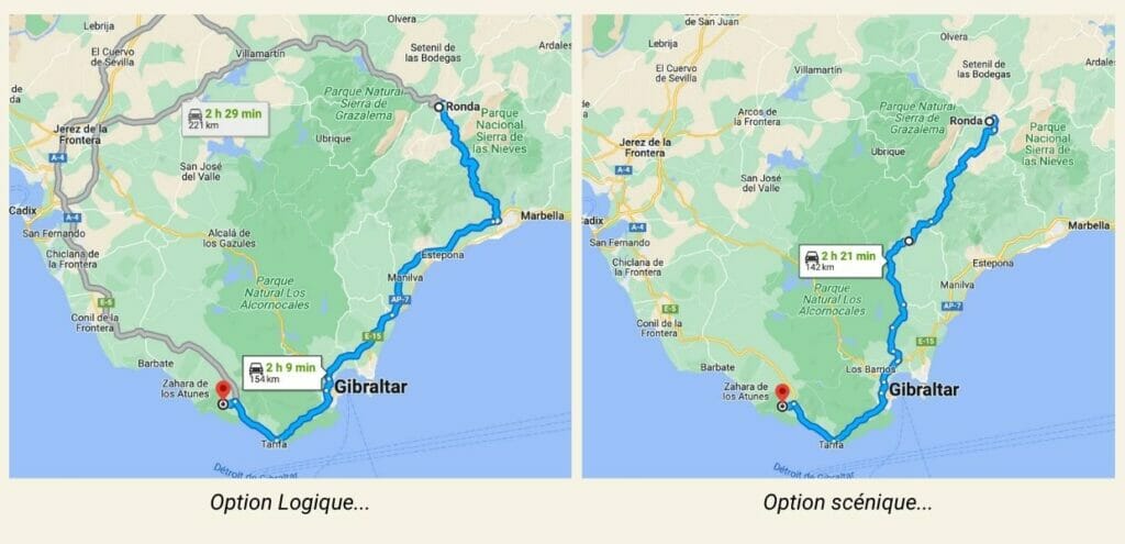 route de Ronda vers le sud de l'espagne