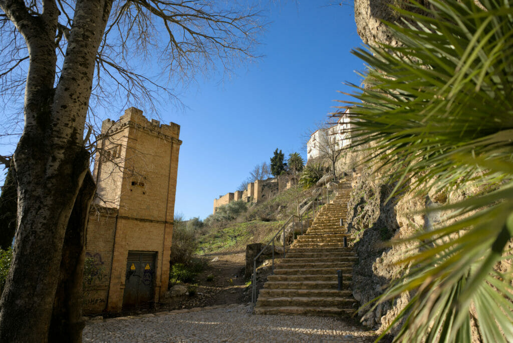 les escaliers descendant aux bains arabes de Ronda