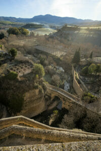 the Arab bridge of Ronda seen from the old bridge