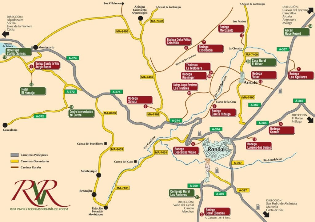 route des vins serrania de Ronda