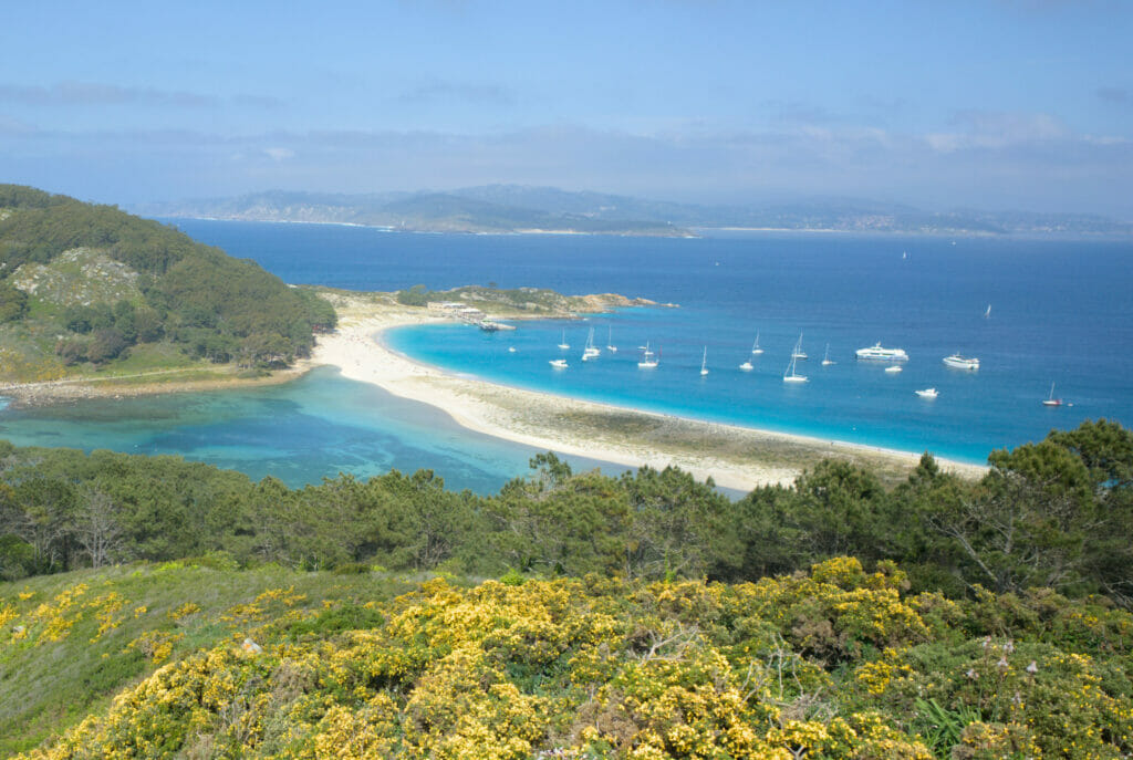 plage de Rodas vue d'en haut