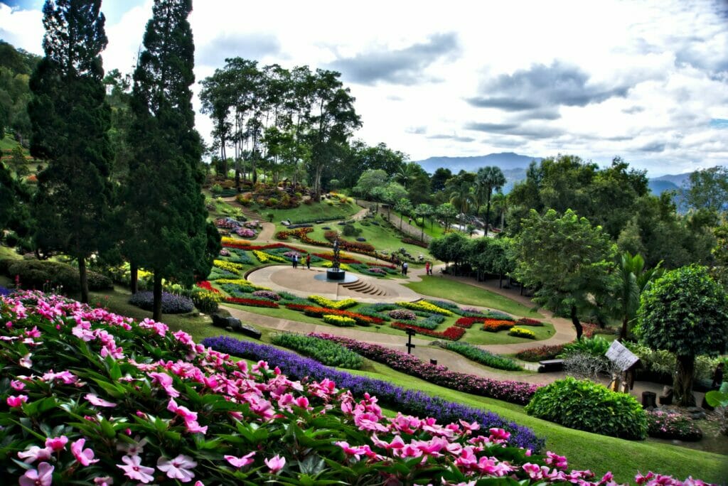 Les jardins à Doi Tung au nord de la Thaïlande