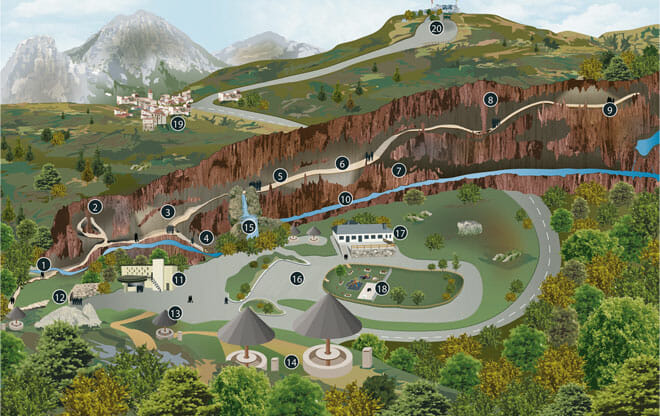 tourist map of the Valporquero cave