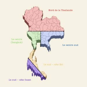 Carte des régions de la Thaïlande