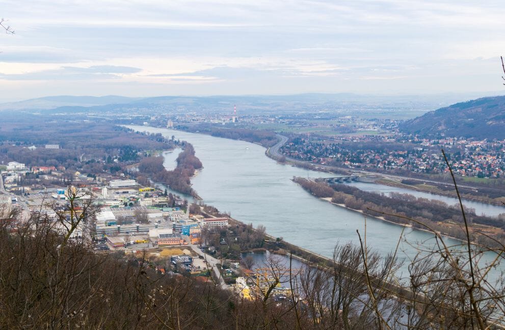 Vue depuis Kahlenberg à Vienne en hiver