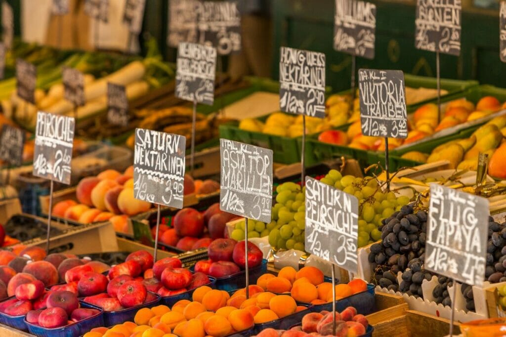 The stalls of the Naschmarkt in Vienna