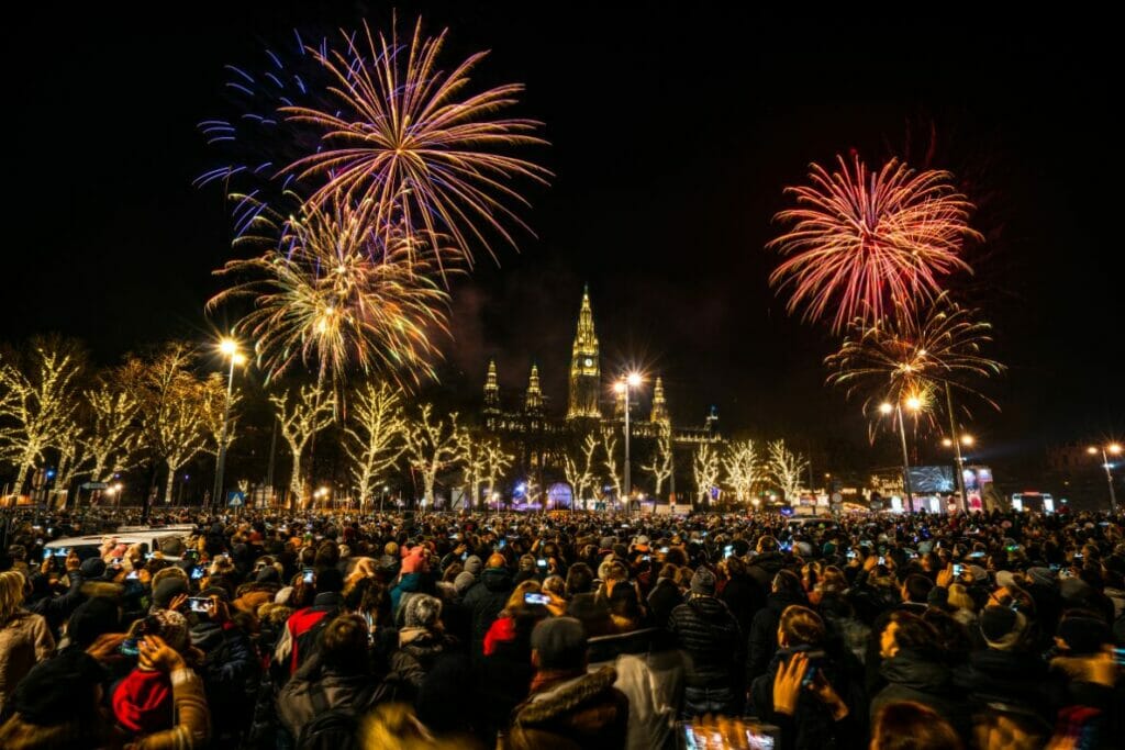 Fireworks for New Year's Eve in Vienna