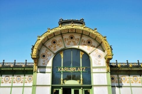 The subway station designed by Otto Wagner