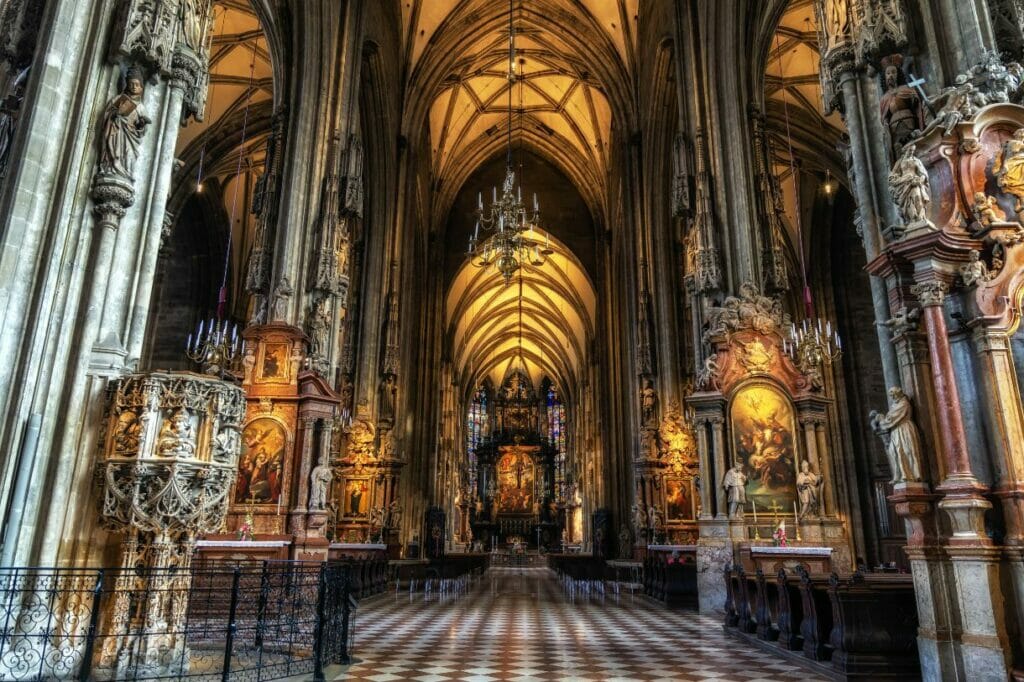 inside the Stephansdom, a must-see in Vienna, Austria