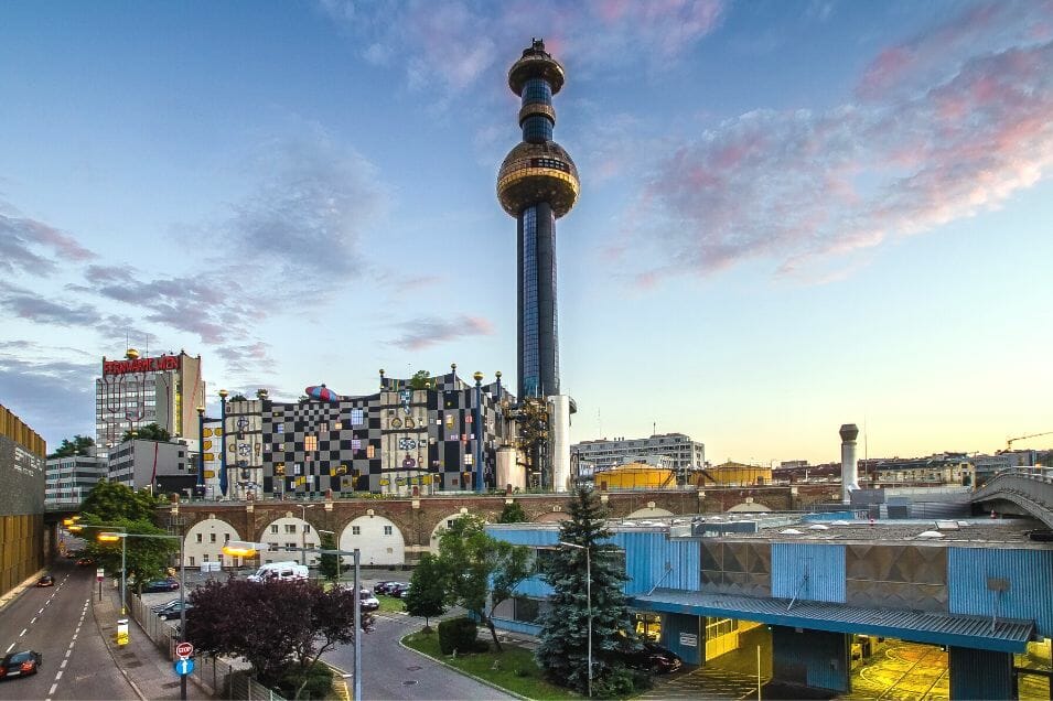 Hundertwasser's waste treatment plant in Vienna