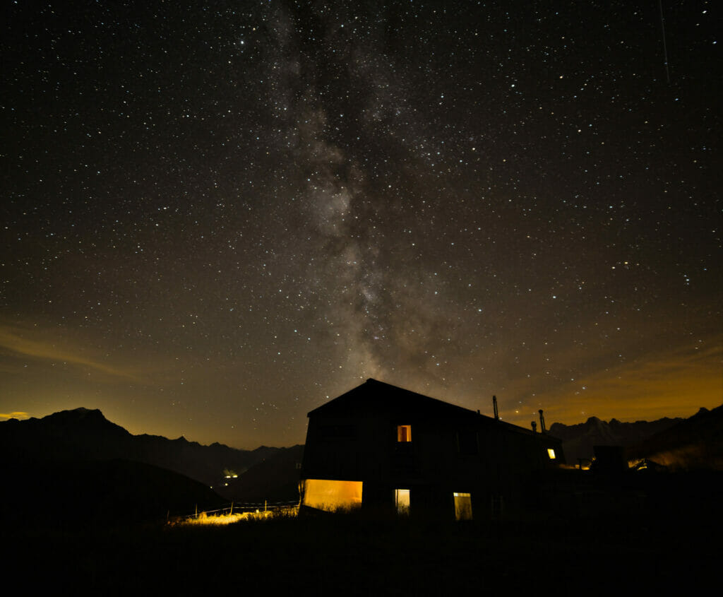 photo nuit cabane de mille