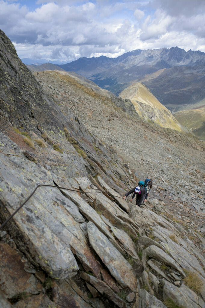 descente de la grande chanalette à la pointe de Drône