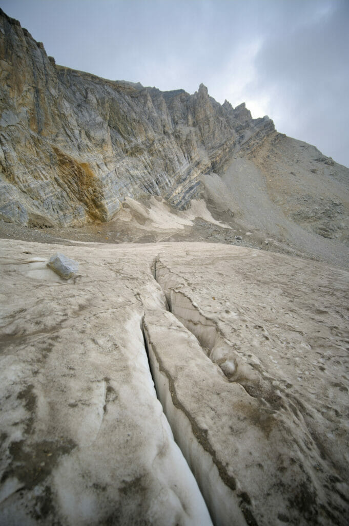 mini crevasse sur le glacier de Schölli