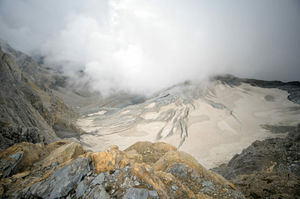 glacier de Stelli en contrebas