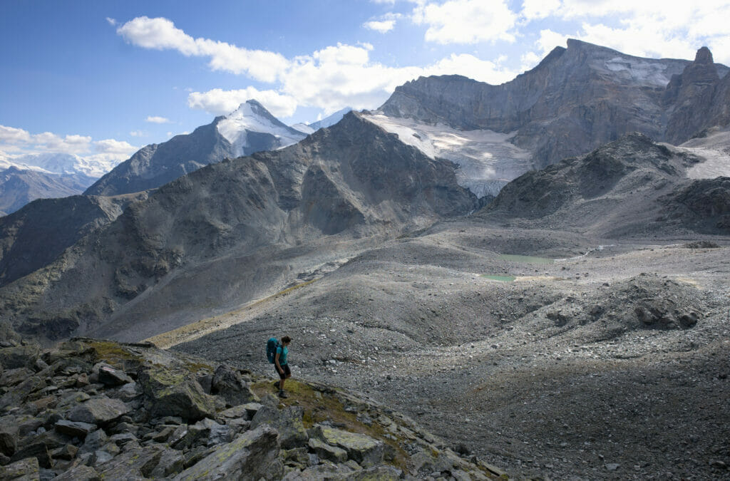 vue sur le Barrhorn en arrivant à Topali