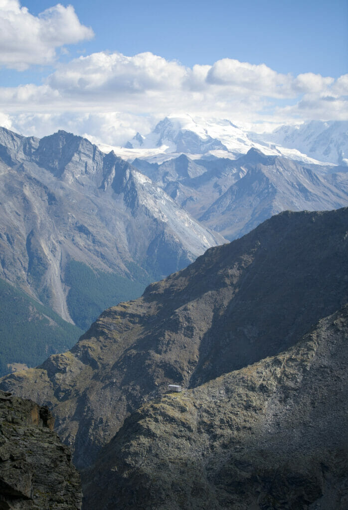 la Topalihütte et le massif du Mont Rose