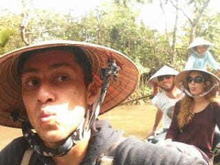 boat cruise on mekong delta