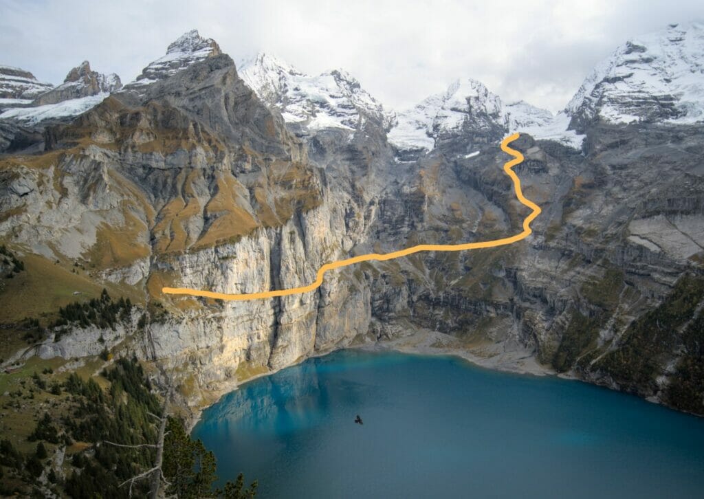 itinéraire de la fründenschnur jusqu'à la fründenhütte