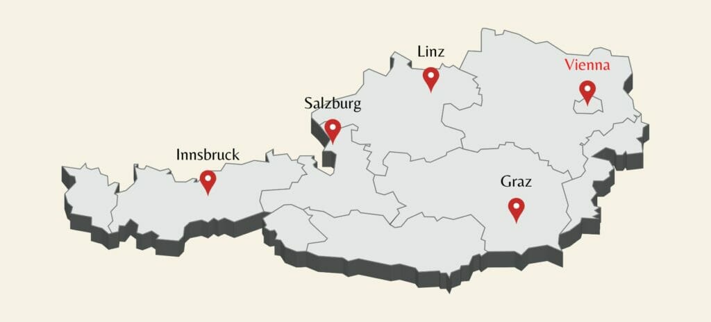 map of the states of Austria