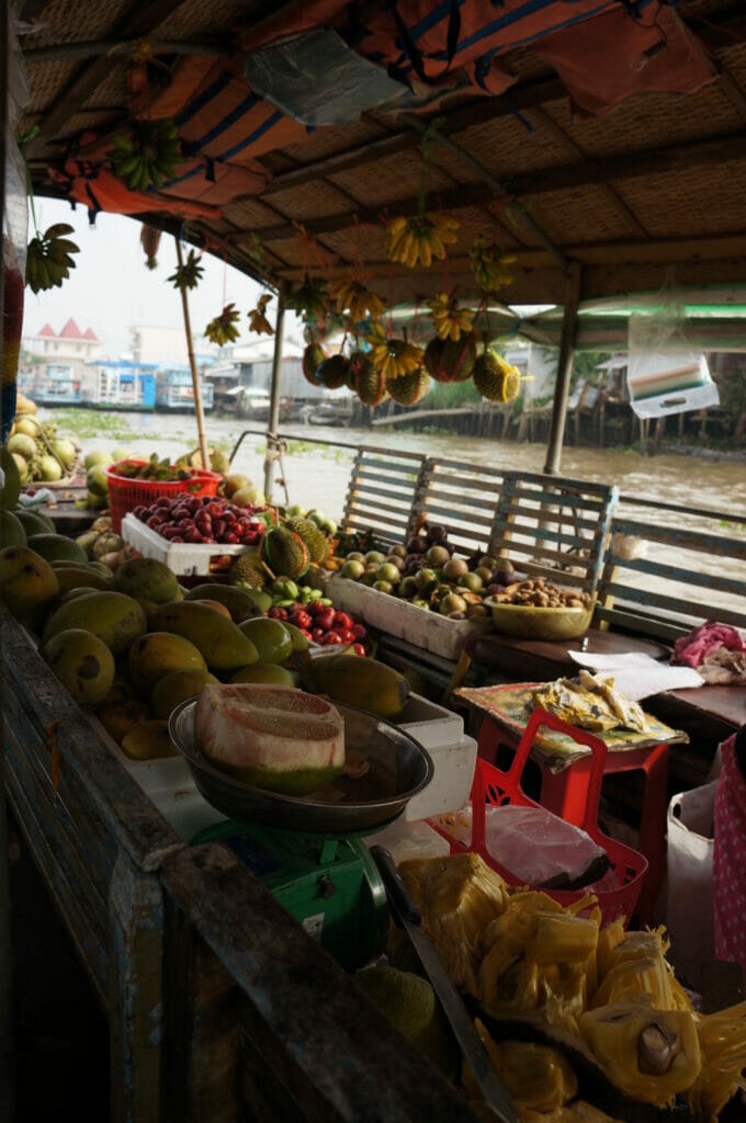 cai be floating market in the mekong delta, Vietnam