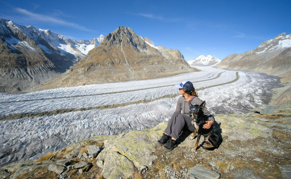 le sentier panoramique du glacier d'aletsch