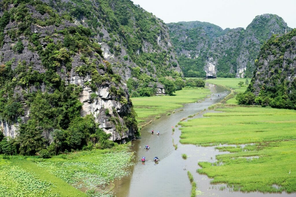 view on halong bay on land in tam coc