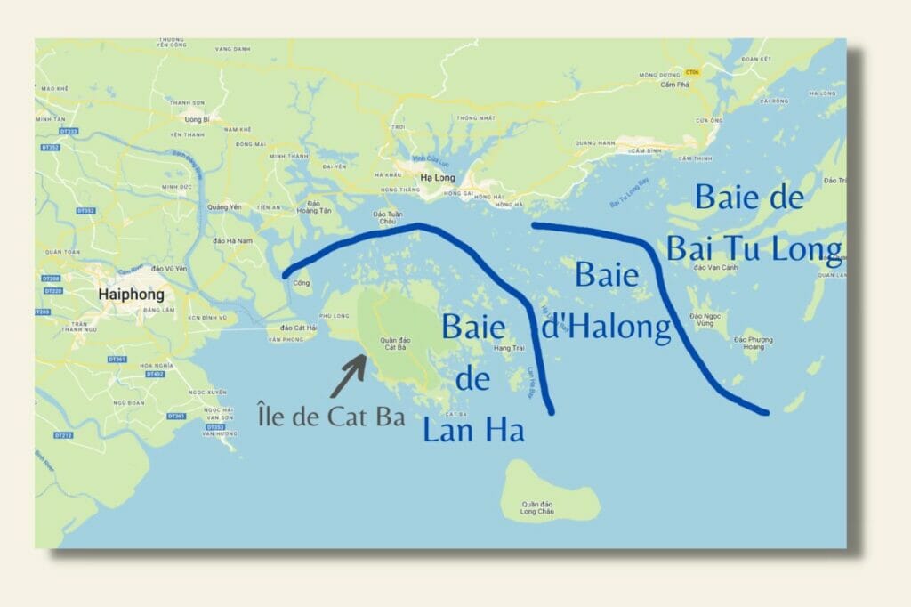 carte de la baie d'Halong au Vietnam