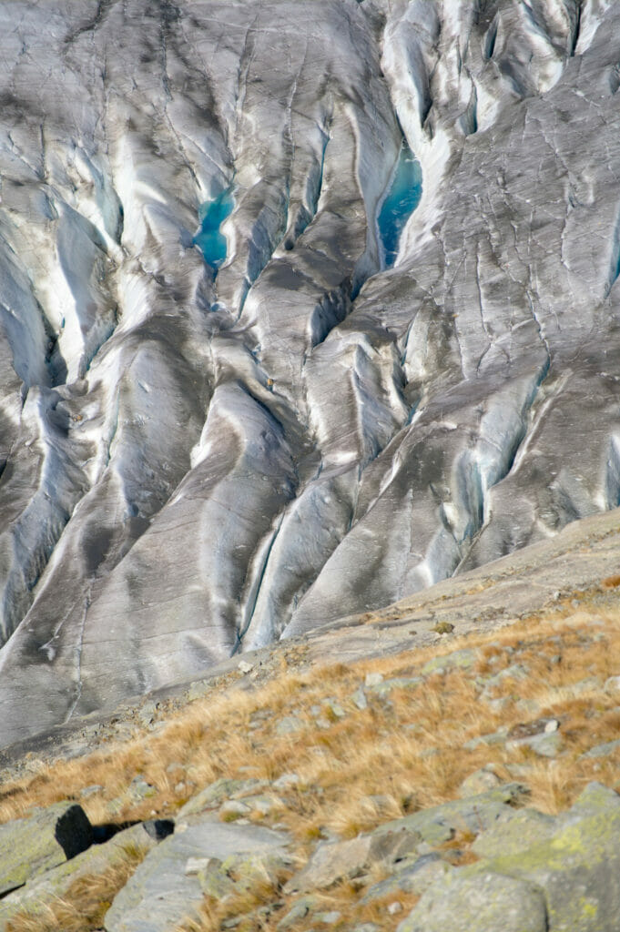 les crevasses du glacier d'Aletsch