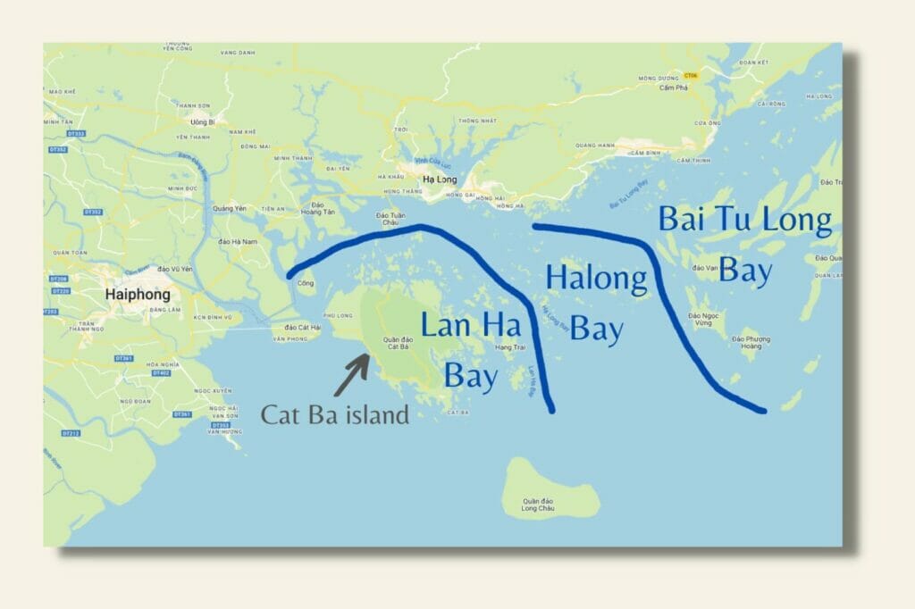 map of halong bay in vietnam