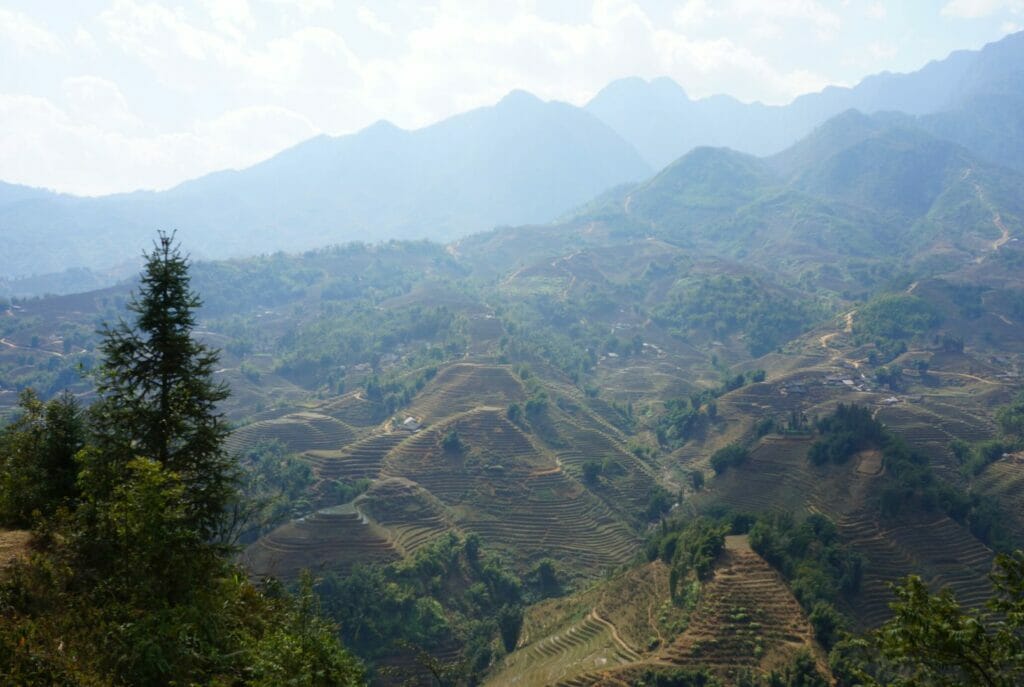 la vue pendant le trek à sapa au Vietnam