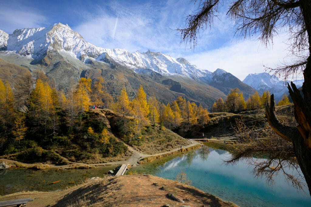 lac bleu Arolla en automne