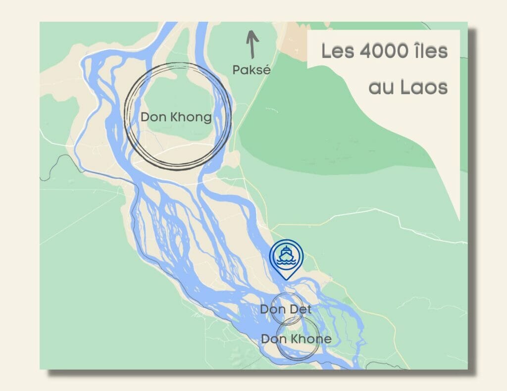 carte des 4000 îles ou Si phan don au Laos
