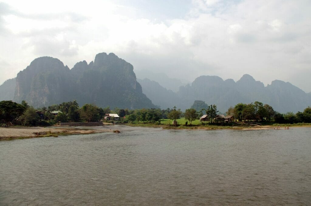 karst reliefs in Vang Vieng