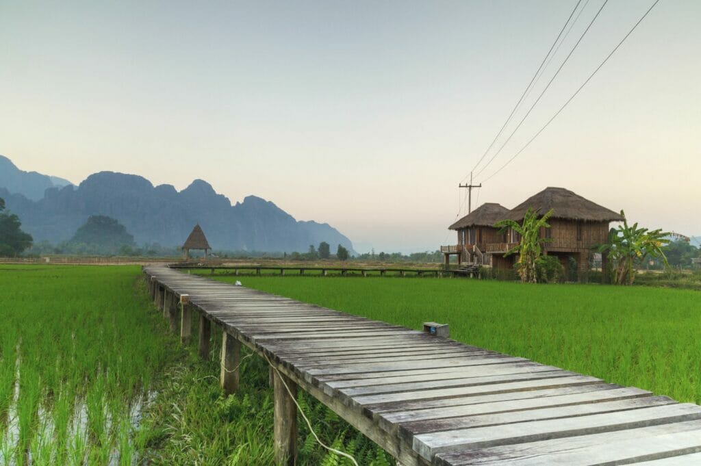 a bridge in Vang Vieng