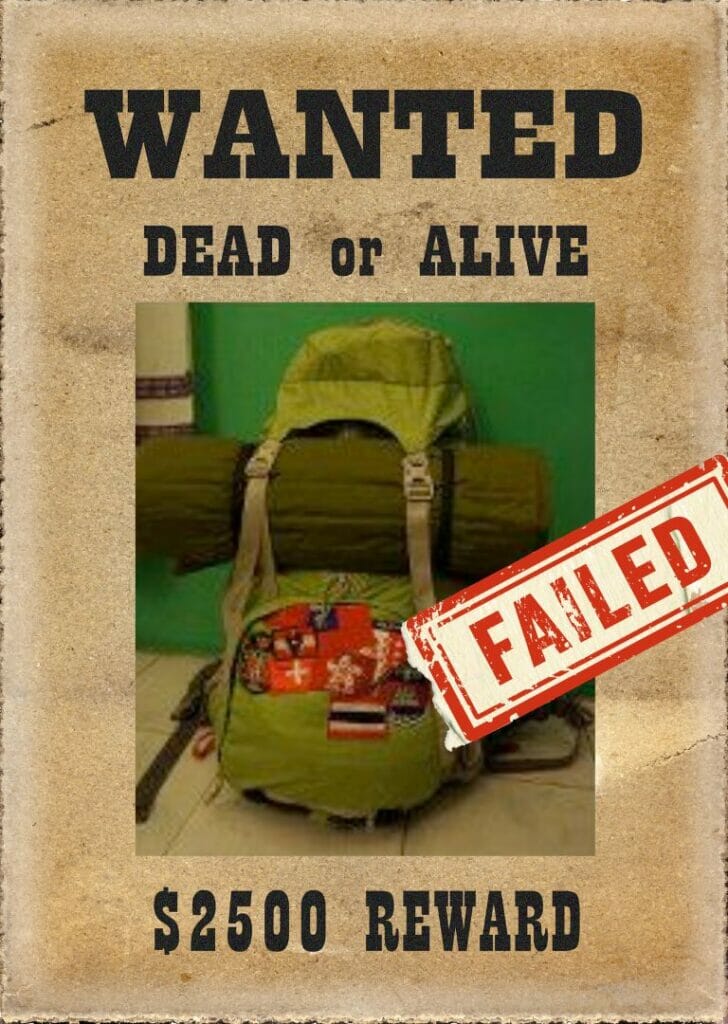 lost backpack in Laos