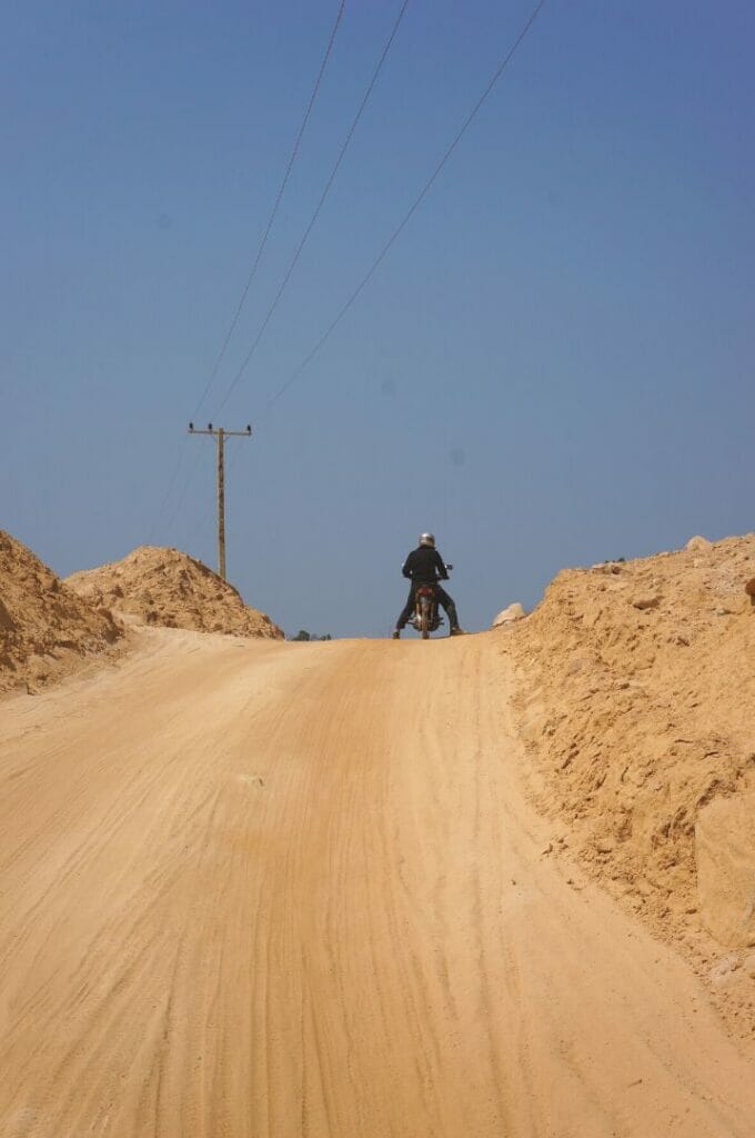 on the dirt road in the Bolaven Plateau Loop in southern Laos