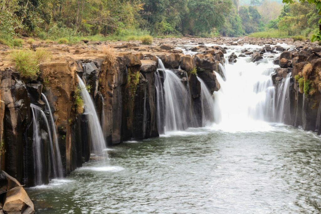 Tad Pha Suam waterfall in the Pakse loop on the Bolaven Plateau, Laos