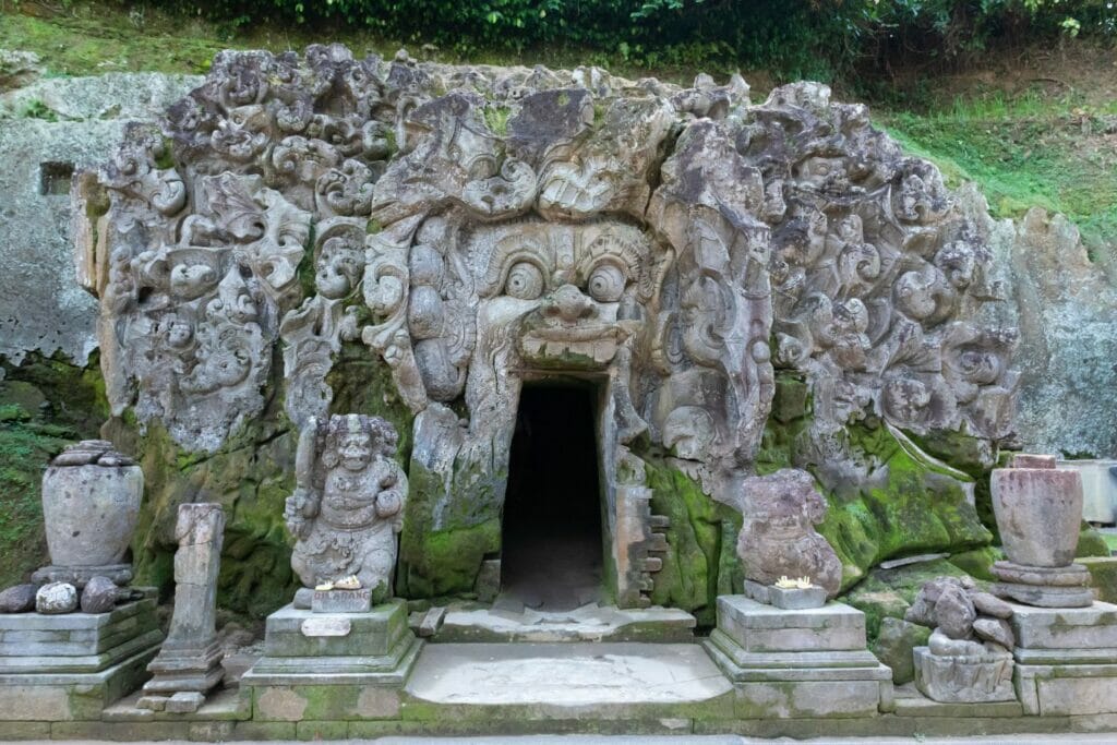 goa gerba temple and its door in demon's mouth, near Ubud