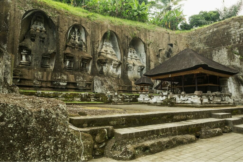 le temple gunung kawi à côté d'Ubud à Bali en Indonésie