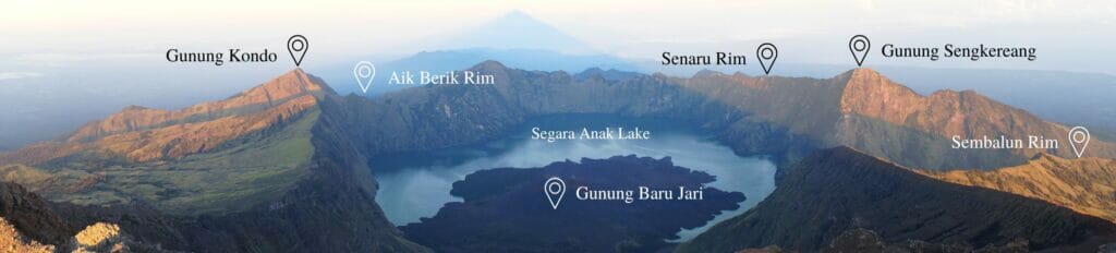 View from Mount Rinjani' summit in Lombok island, indonesia