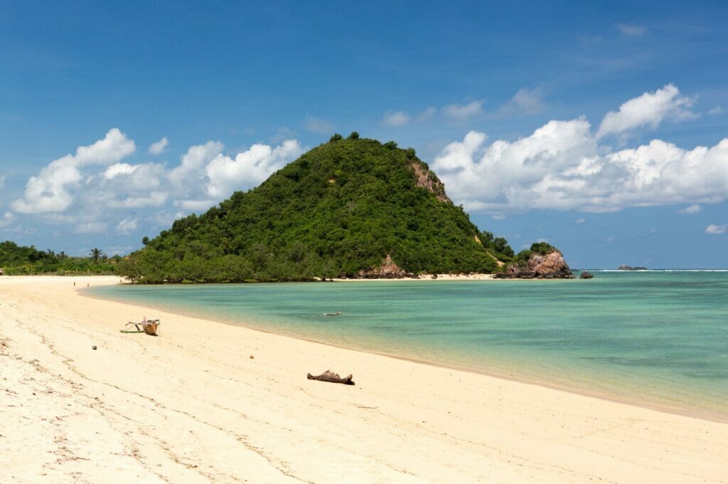 kuta beach in lombok island, Indonesia