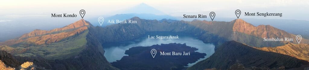 Vue depuis le sommet du Mont Rinjani à Lombok