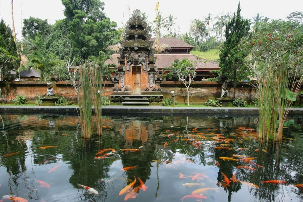 le temple de l'eau tirta empul avec son bassin à Bali