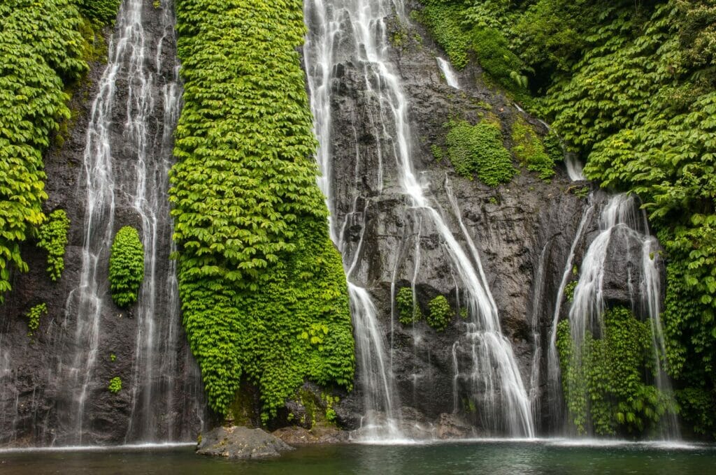 Banyumala waterfall, one of the prettiest waterfalls in the north of Bali, Indonesia