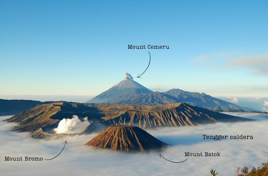 view of Tengger caldera in the Bromo Tengger Semeru National Park