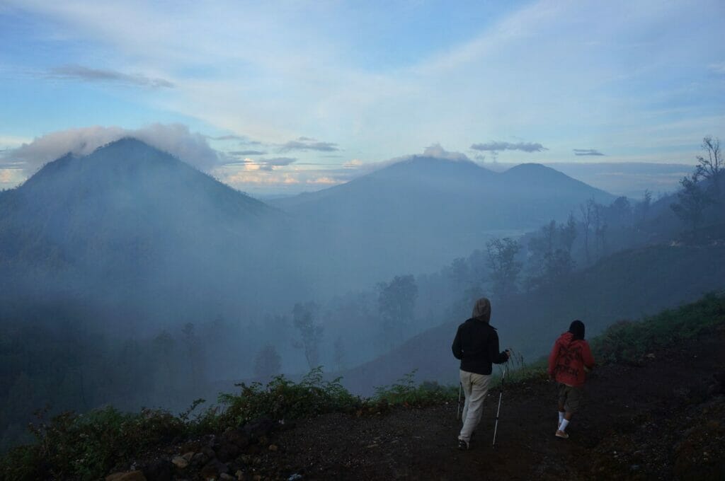 trek on the Kawah Ijen, the Ijen volcano's crater