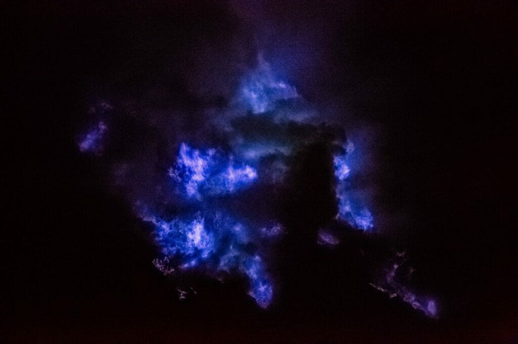 the blue fire in kawah ijen