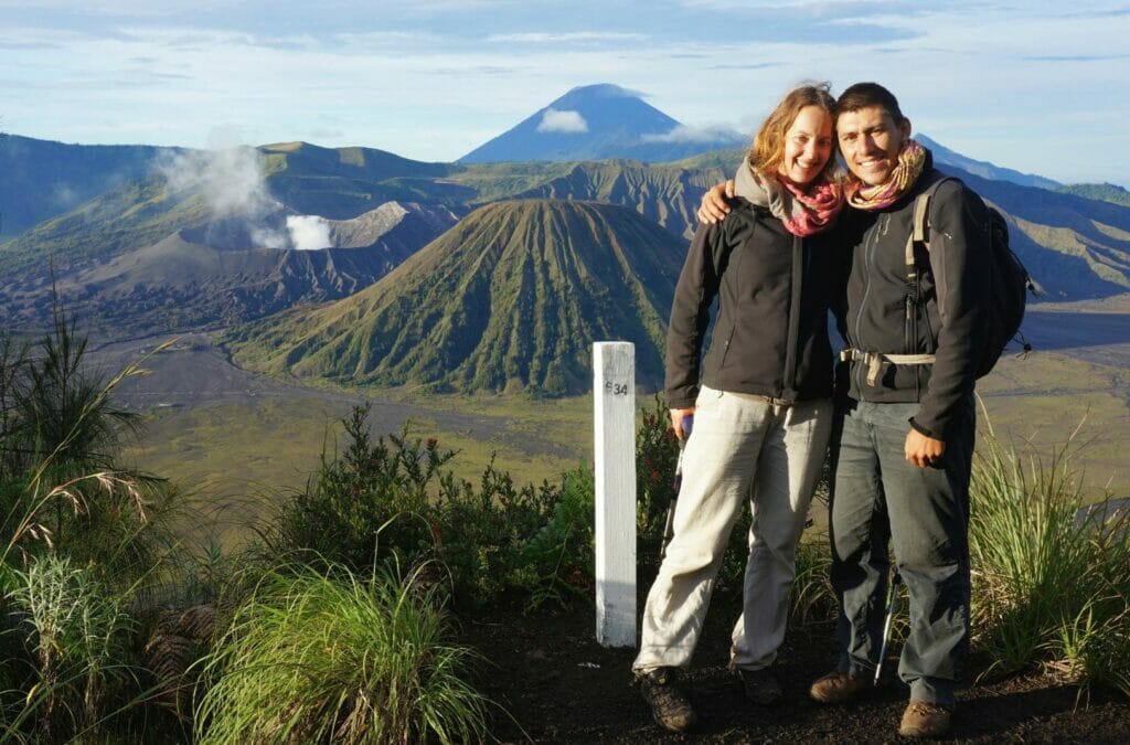 sunrise on the volcano of the Tengger caldera