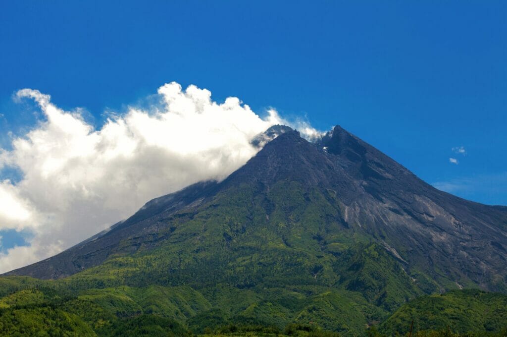 Mount Merapi in java island